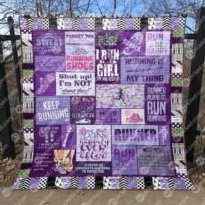 I Dont Sweat I Only Sparkle Purple Quilt Blanket Aq55  Quilt